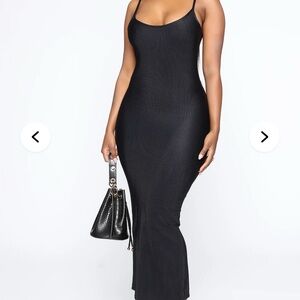 Fashion Nova Sleek Black Maxi Dress